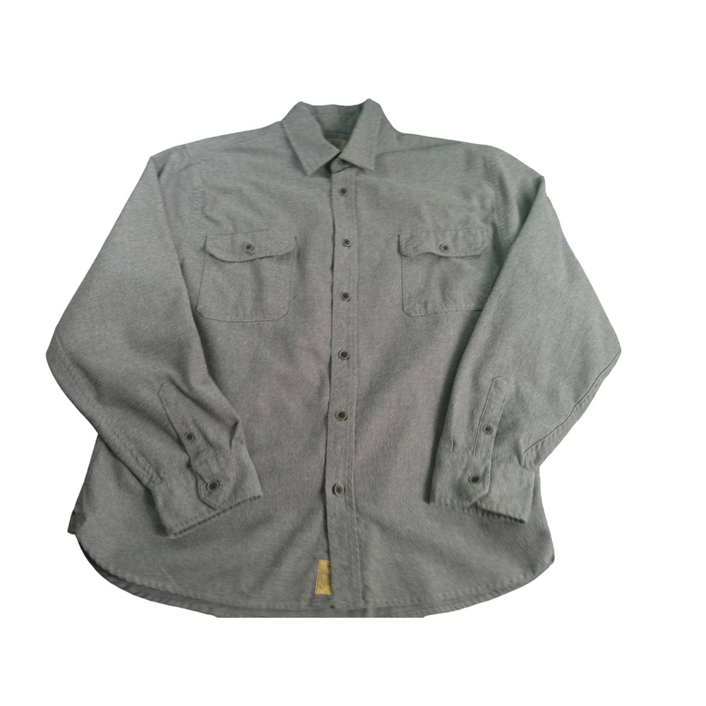 Jachs Men's Charcoal Gray Flannel Button Down Shirt 2XL Long Sleeve Heavyweight